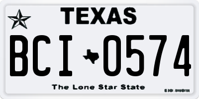 TX license plate BCI0574