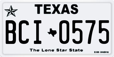 TX license plate BCI0575