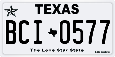 TX license plate BCI0577