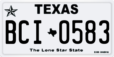 TX license plate BCI0583