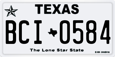 TX license plate BCI0584