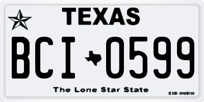 TX license plate BCI0599