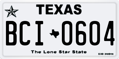 TX license plate BCI0604