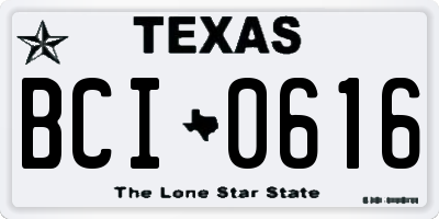 TX license plate BCI0616