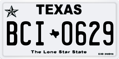 TX license plate BCI0629