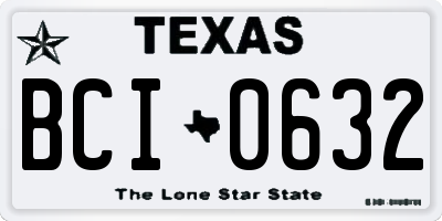 TX license plate BCI0632