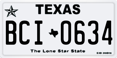 TX license plate BCI0634