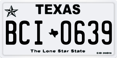 TX license plate BCI0639