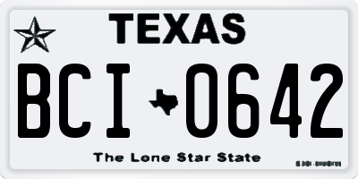 TX license plate BCI0642