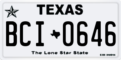TX license plate BCI0646