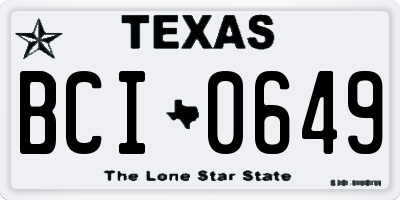 TX license plate BCI0649