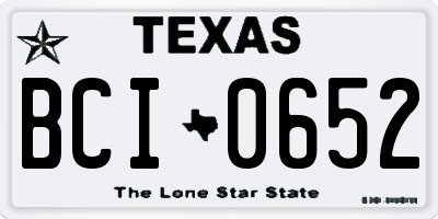 TX license plate BCI0652