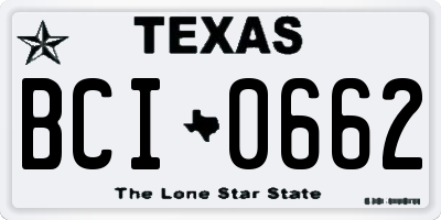 TX license plate BCI0662