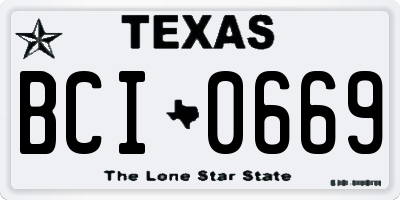 TX license plate BCI0669