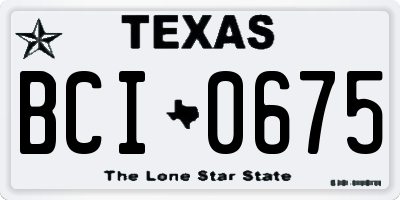 TX license plate BCI0675