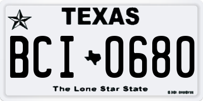 TX license plate BCI0680