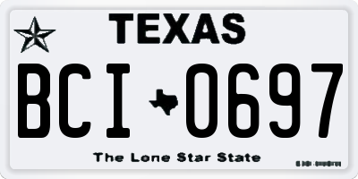 TX license plate BCI0697