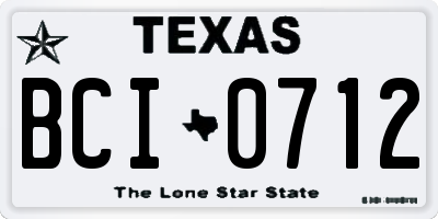TX license plate BCI0712