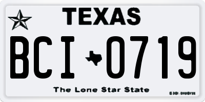 TX license plate BCI0719
