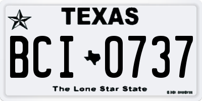 TX license plate BCI0737