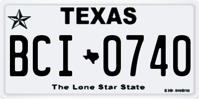 TX license plate BCI0740