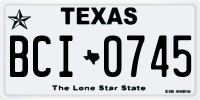 TX license plate BCI0745