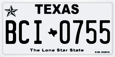 TX license plate BCI0755