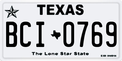 TX license plate BCI0769