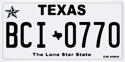 TX license plate BCI0770