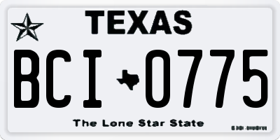 TX license plate BCI0775