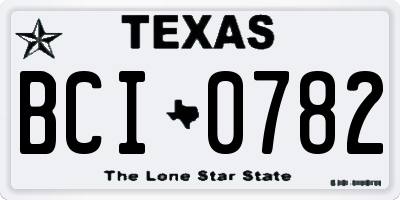 TX license plate BCI0782