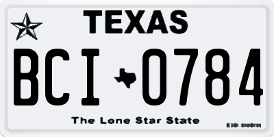 TX license plate BCI0784