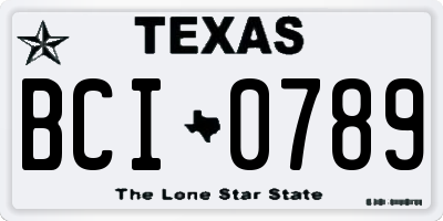 TX license plate BCI0789