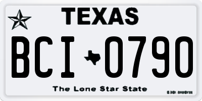 TX license plate BCI0790