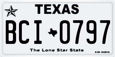 TX license plate BCI0797