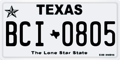 TX license plate BCI0805