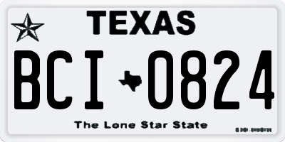 TX license plate BCI0824