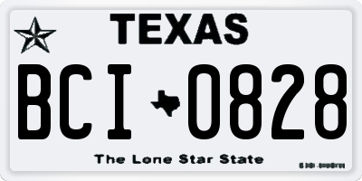 TX license plate BCI0828