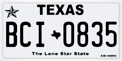 TX license plate BCI0835