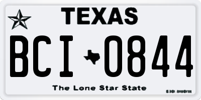 TX license plate BCI0844