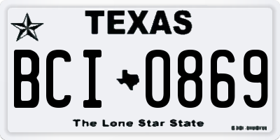 TX license plate BCI0869
