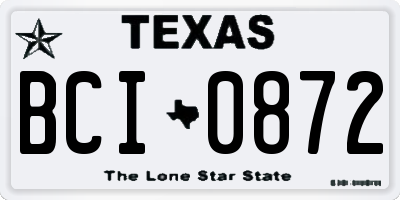 TX license plate BCI0872