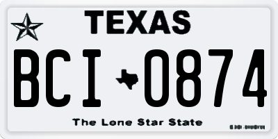 TX license plate BCI0874