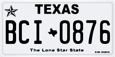 TX license plate BCI0876