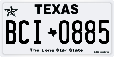 TX license plate BCI0885