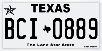 TX license plate BCI0889