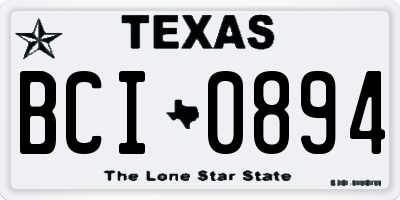 TX license plate BCI0894
