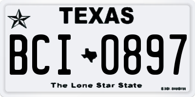 TX license plate BCI0897