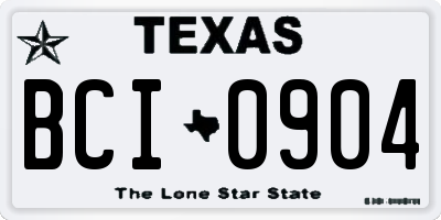 TX license plate BCI0904