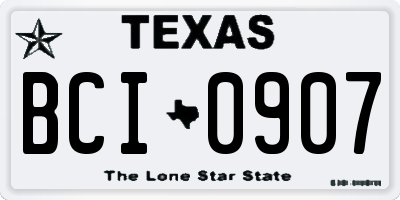 TX license plate BCI0907